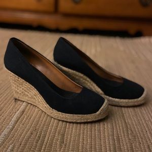 J.Crew Womens Seville Espadrille Wedges Navy 8